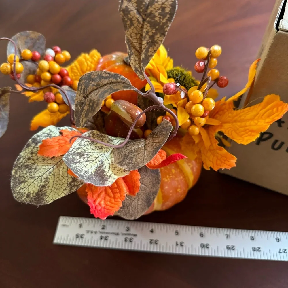 Artificial Pumpkin with Sunflower and Berry Accents
